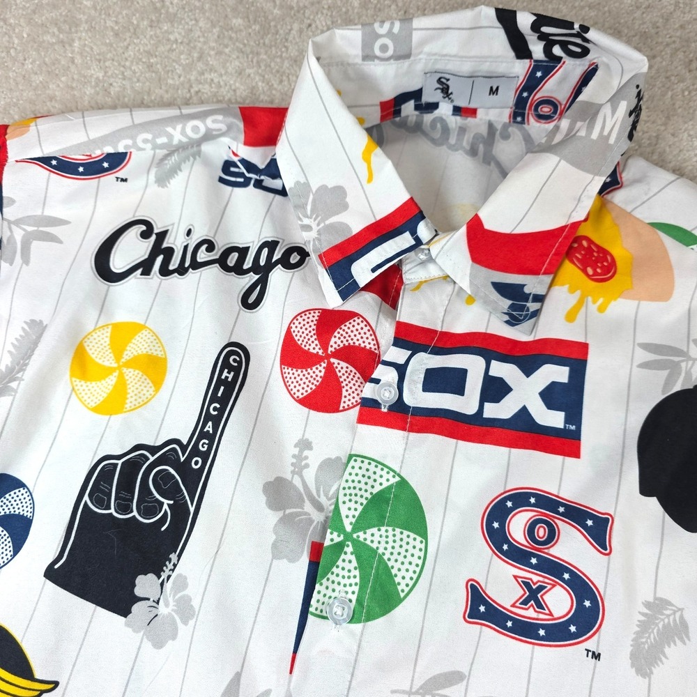 Chicago White Sox‎ Shirt Mens M White Beggars Pizza Promotional Hawaiian MLB